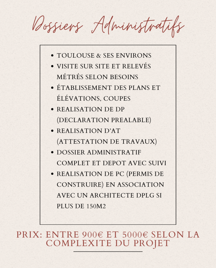 dossiers administratifs
camille pham architecte d'intérieur toulouse